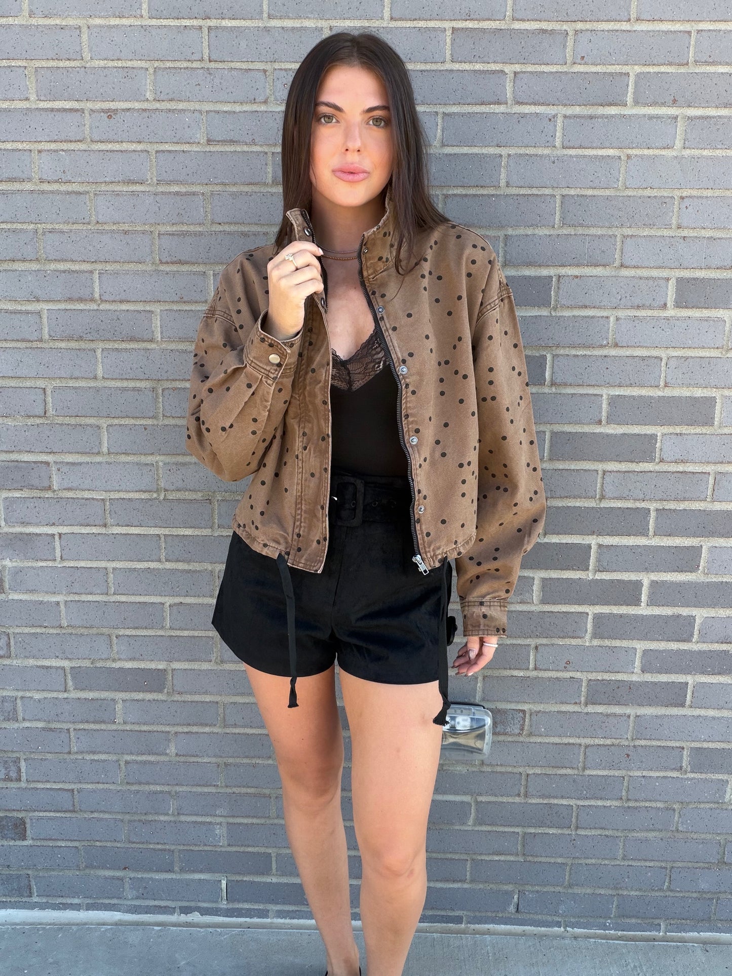 Polka Dot Utility Jacket
