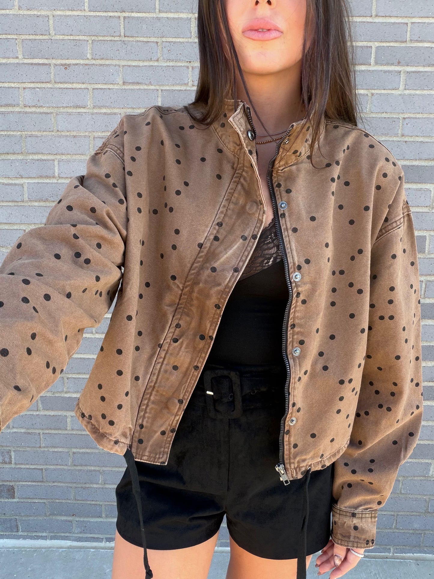 Polka Dot Utility Jacket