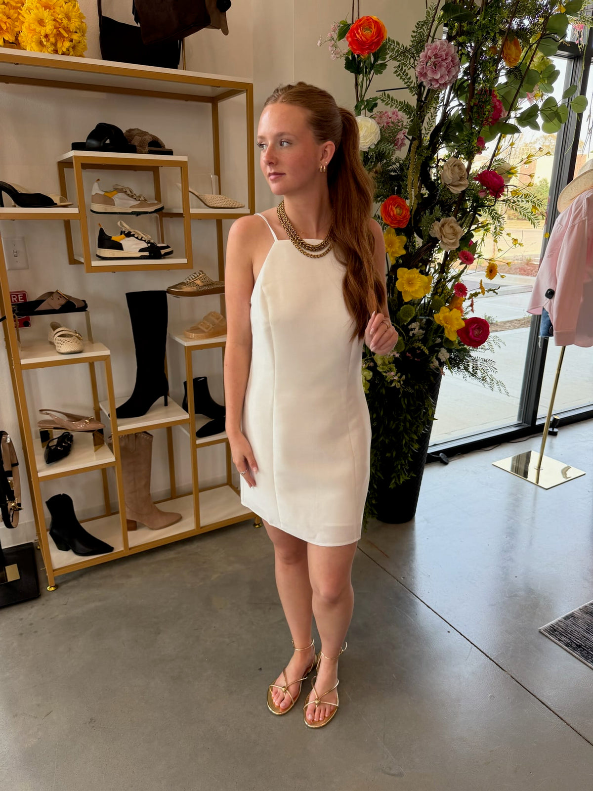 High Square Mini Dress