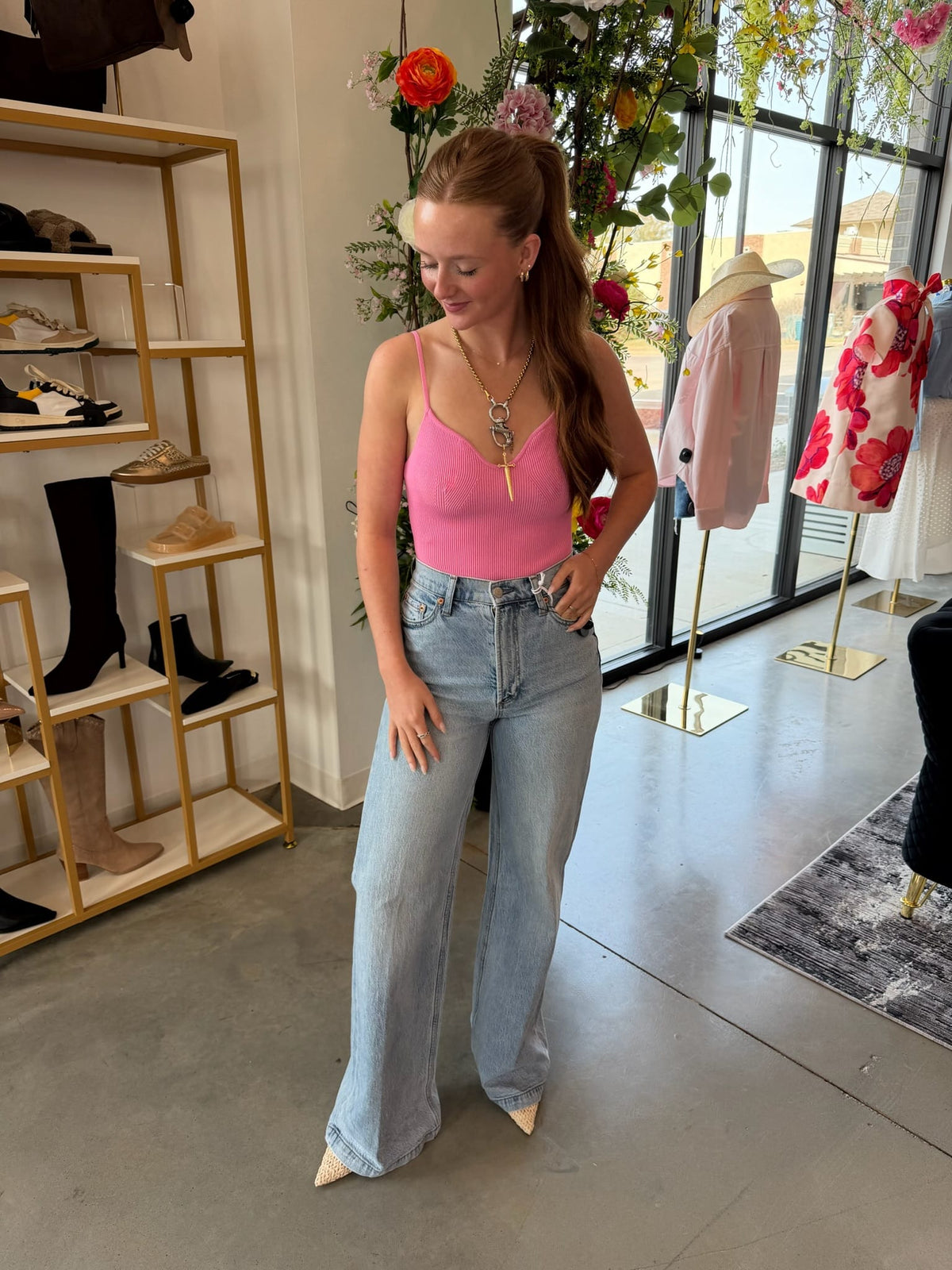 Sweetheart Neckline Knit Bodysuit