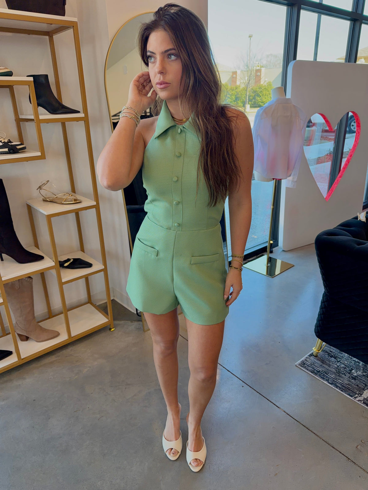 Green Collared Romper
