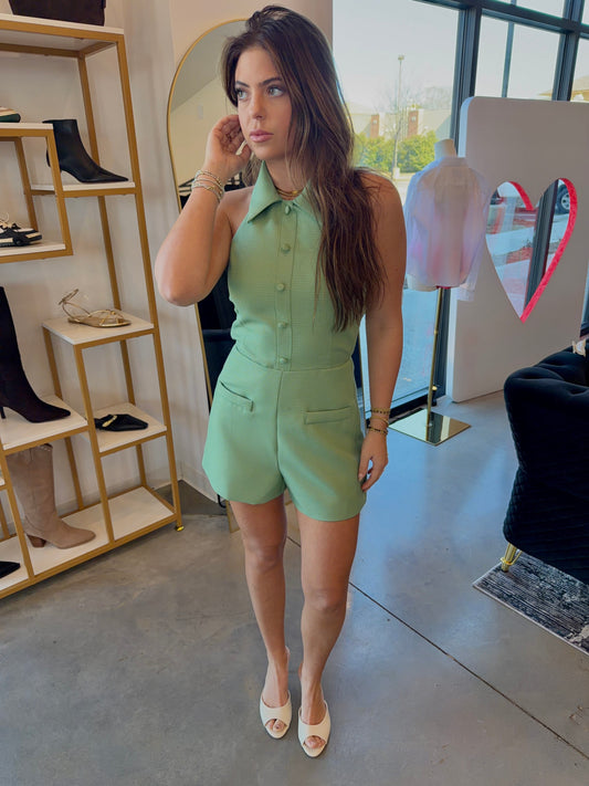 Green Collared Romper