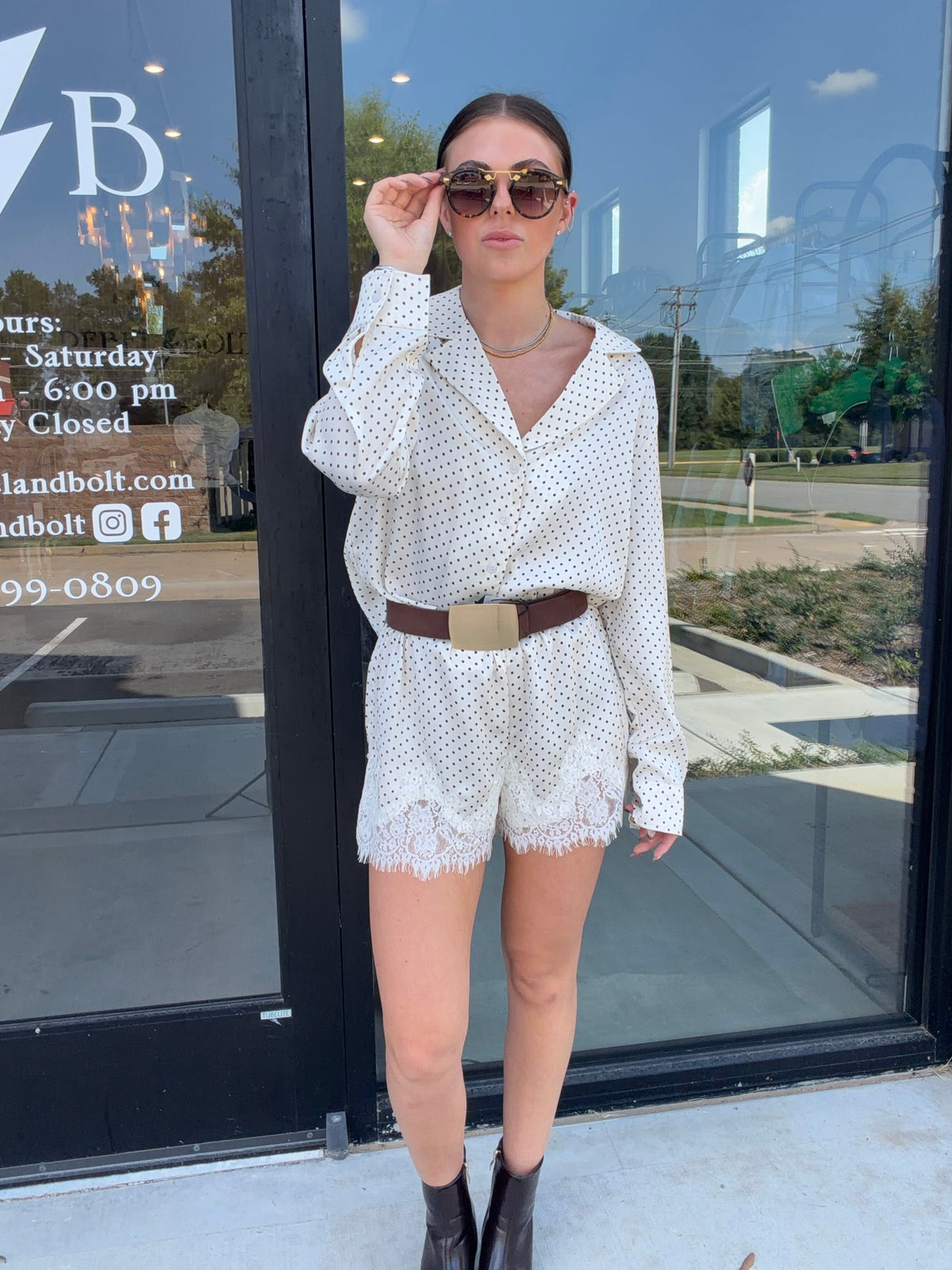 Brown Polka Dot Shorts