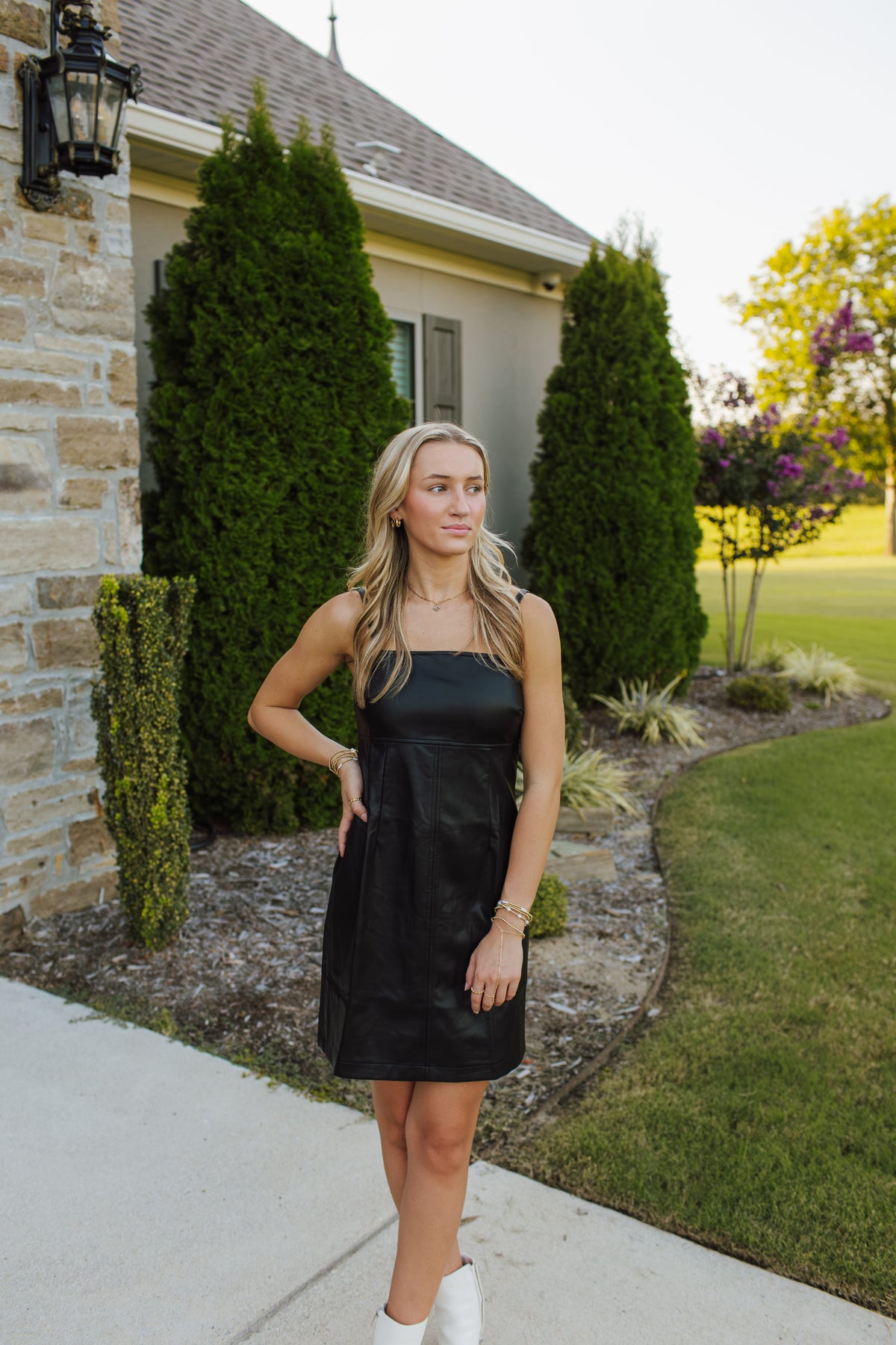 Odalis Vegan leather Mini Slip Dress