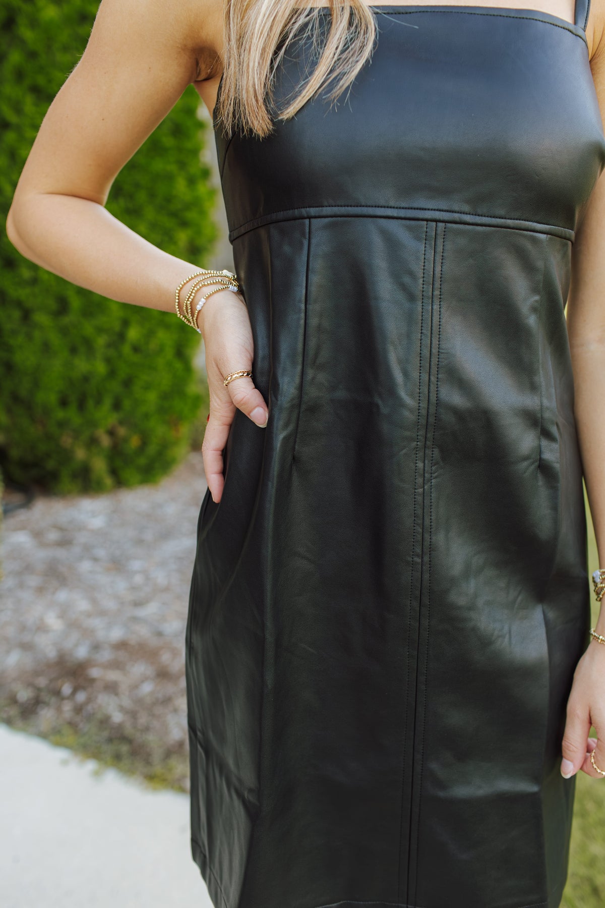 Odalis Vegan leather Mini Slip Dress