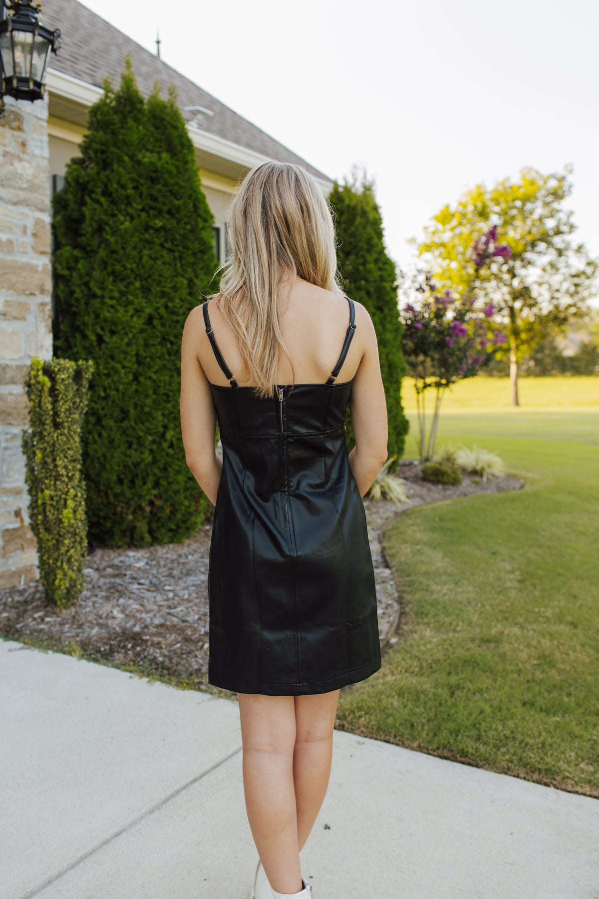 Odalis Vegan leather Mini Slip Dress