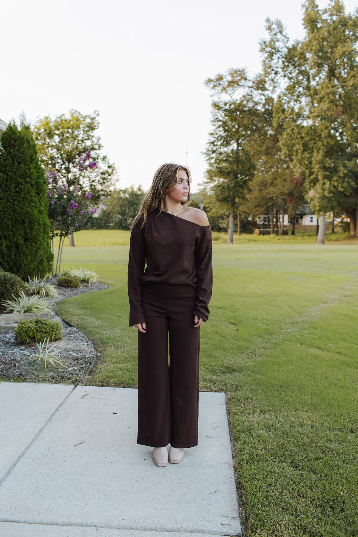 Dulce One Shoulder Top & Flow Pant Set