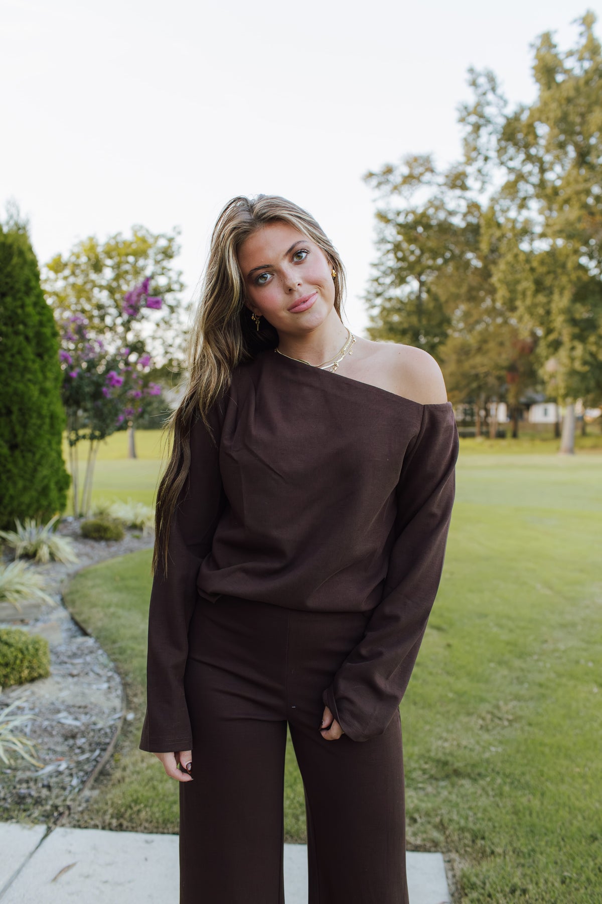 Dulce One Shoulder Top & Flow Pant Set