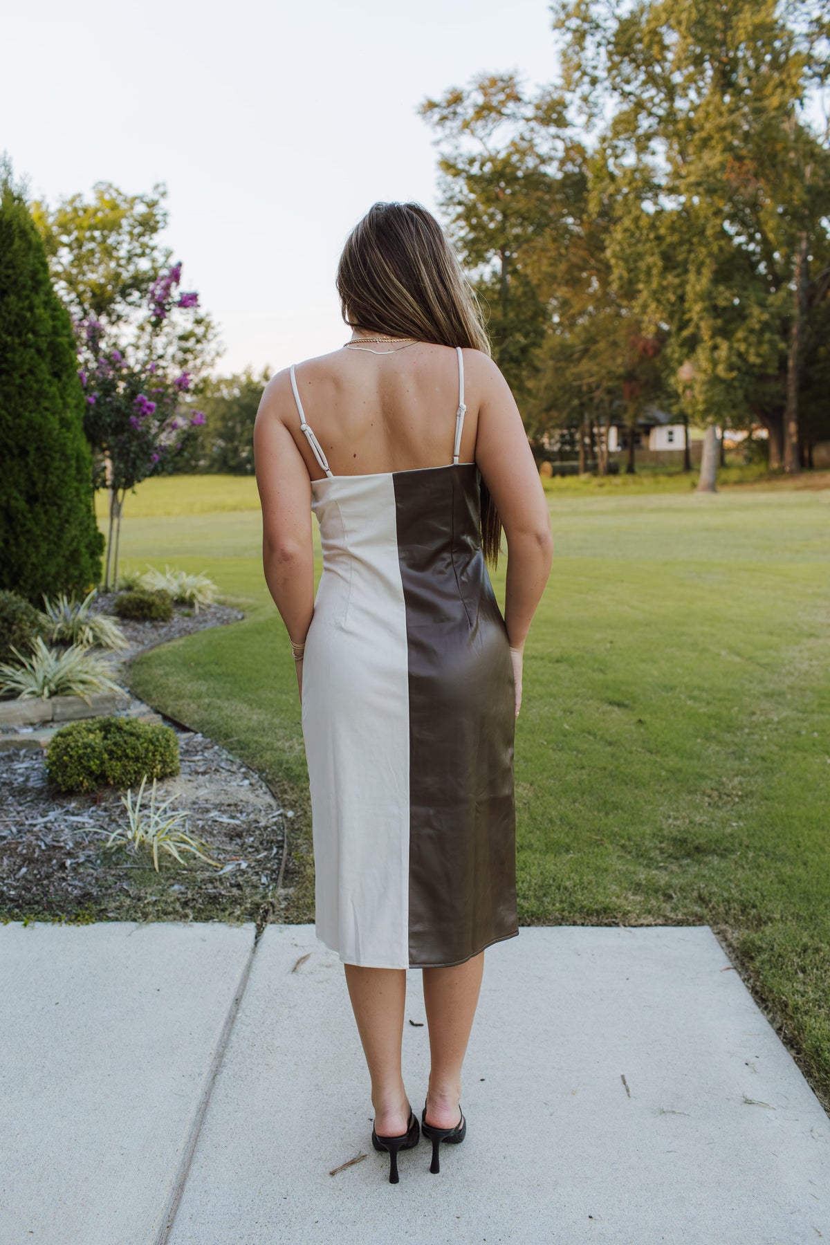 Ava Mixed Media Midi Dress