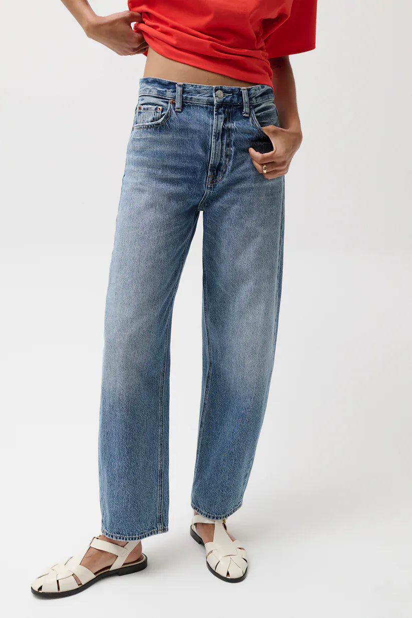 Wes High Rise Barrel Jean