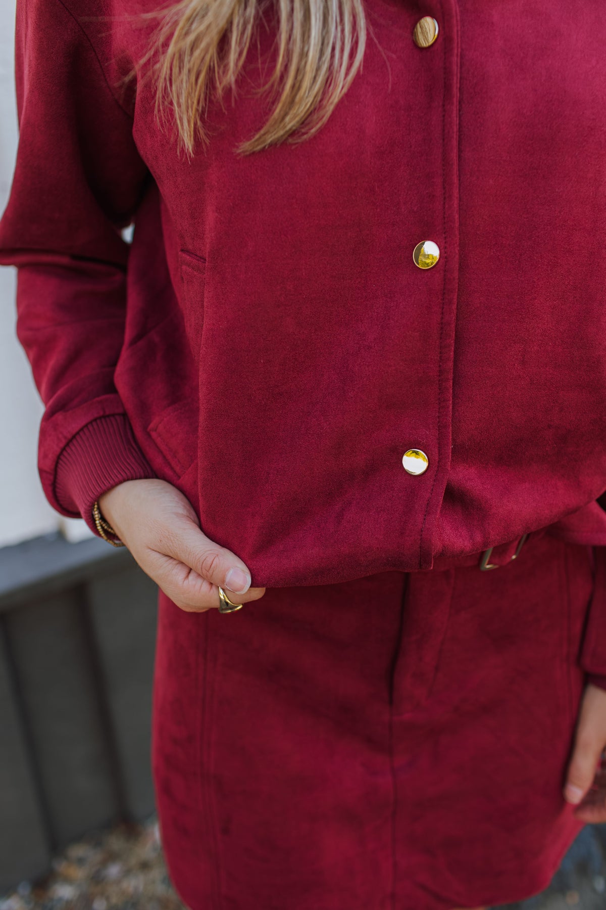 Chelsea Faux Suede Bomber