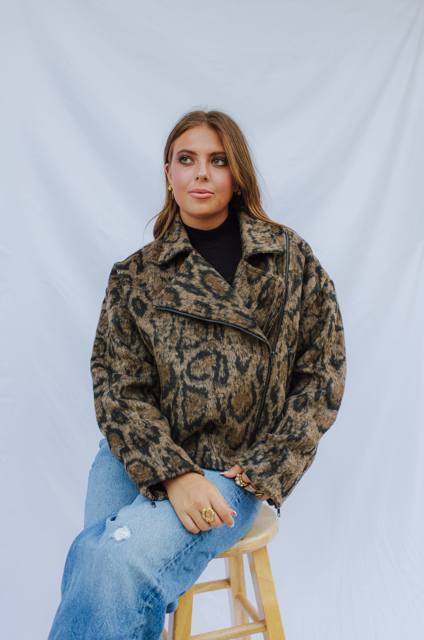 Vegan Leopard Oversized Jacket