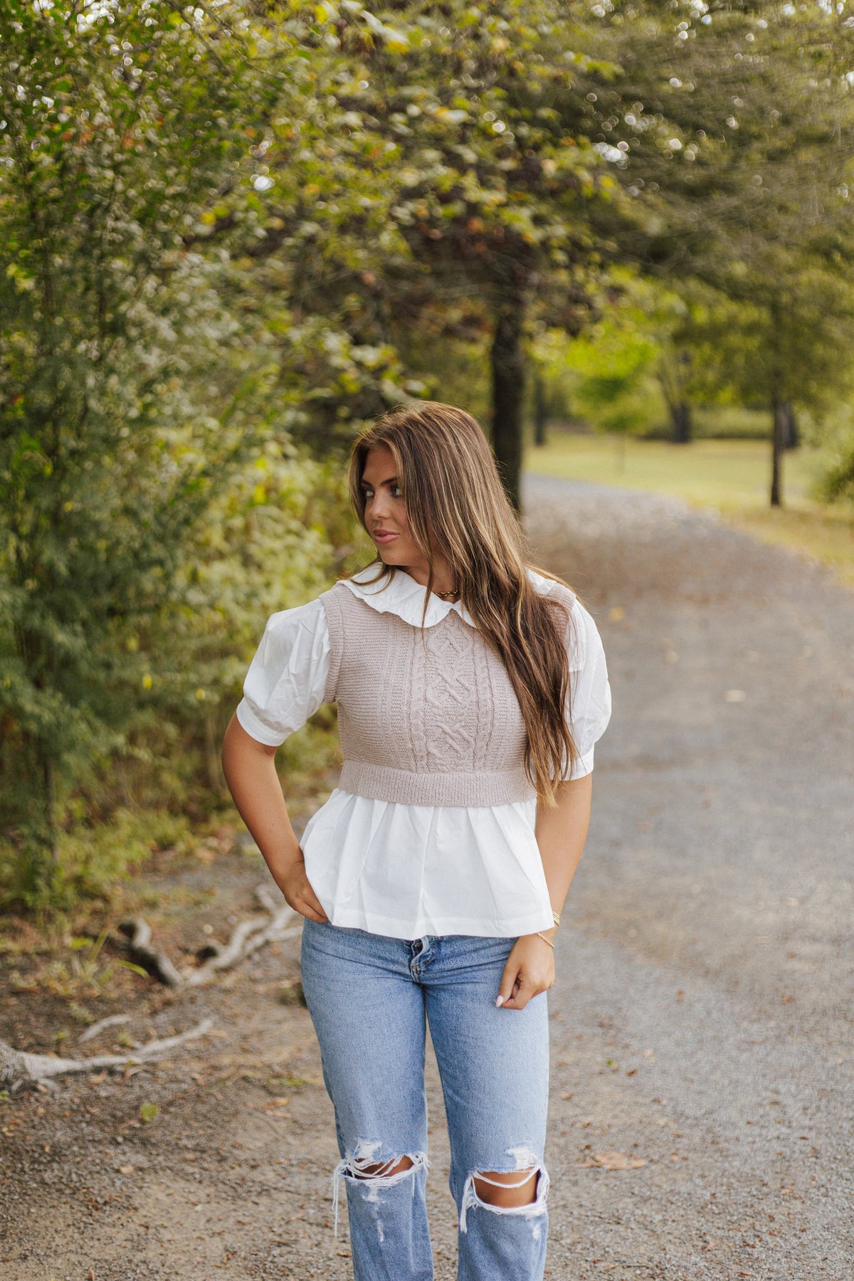 Collared Babydoll Top