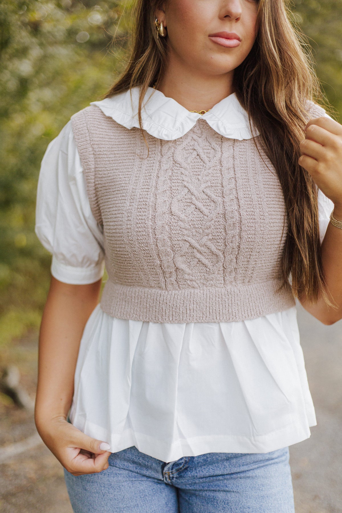 Collared Babydoll Top