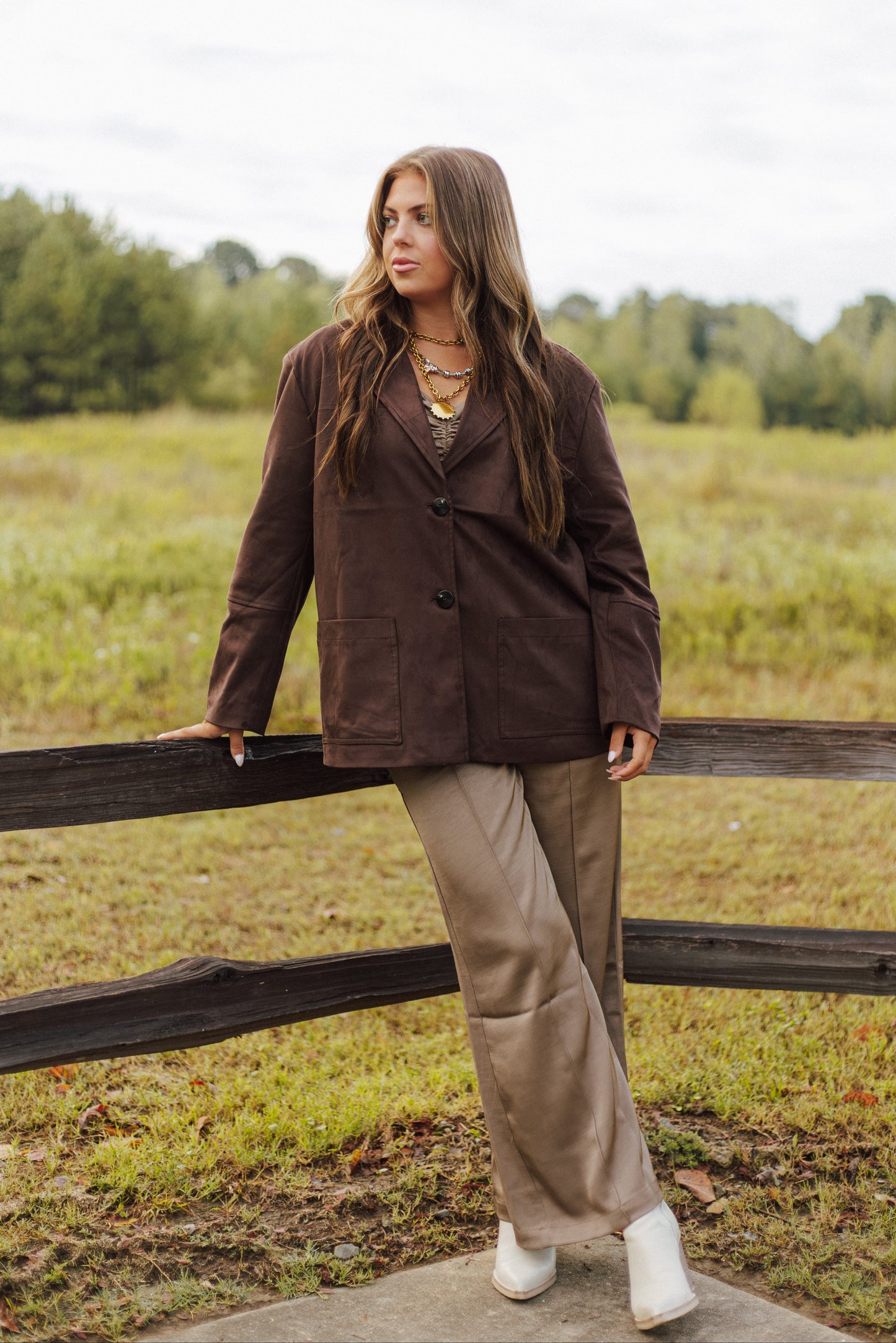 Deluc Chocolate Suede Blazer