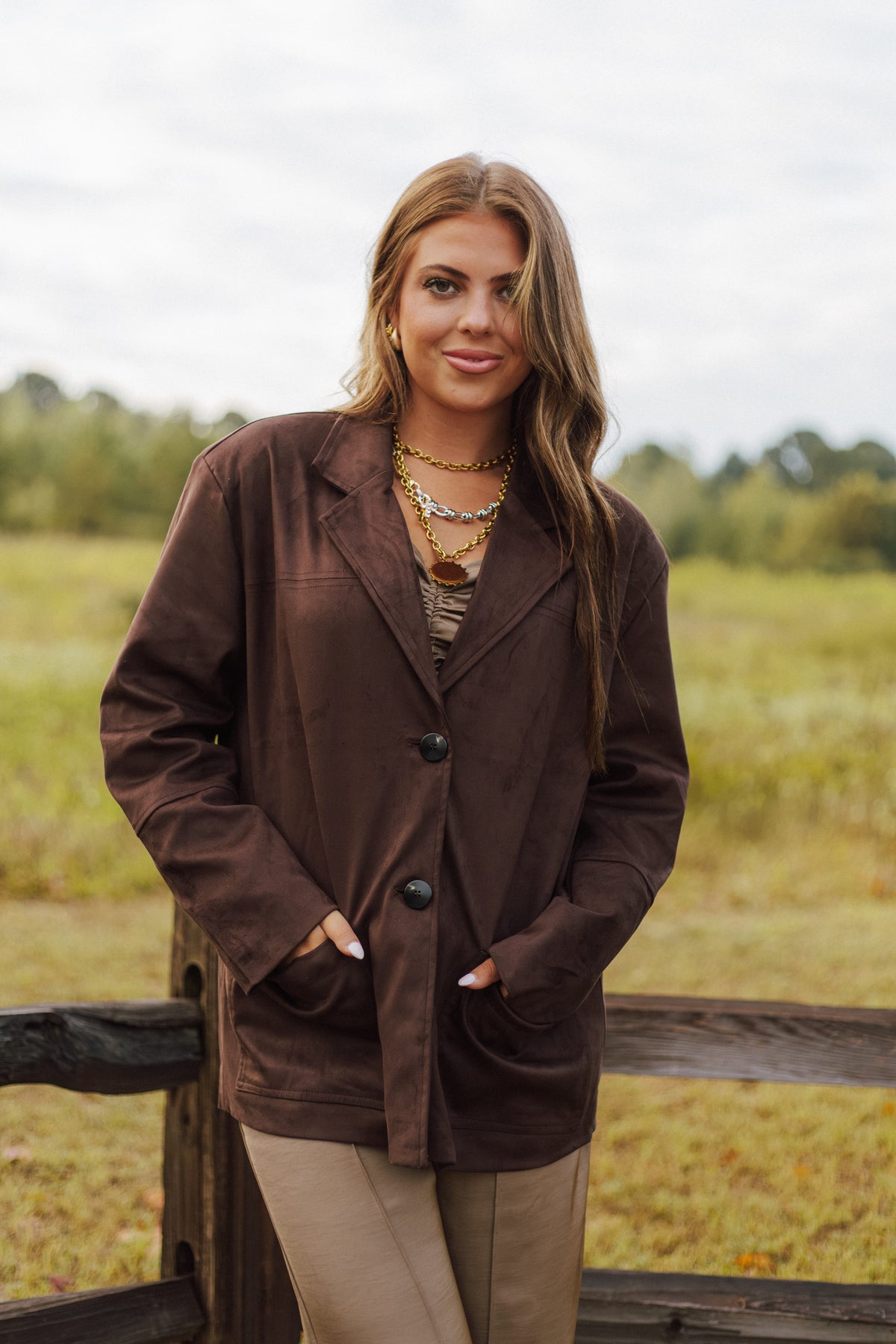 Deluc Chocolate Suede Blazer