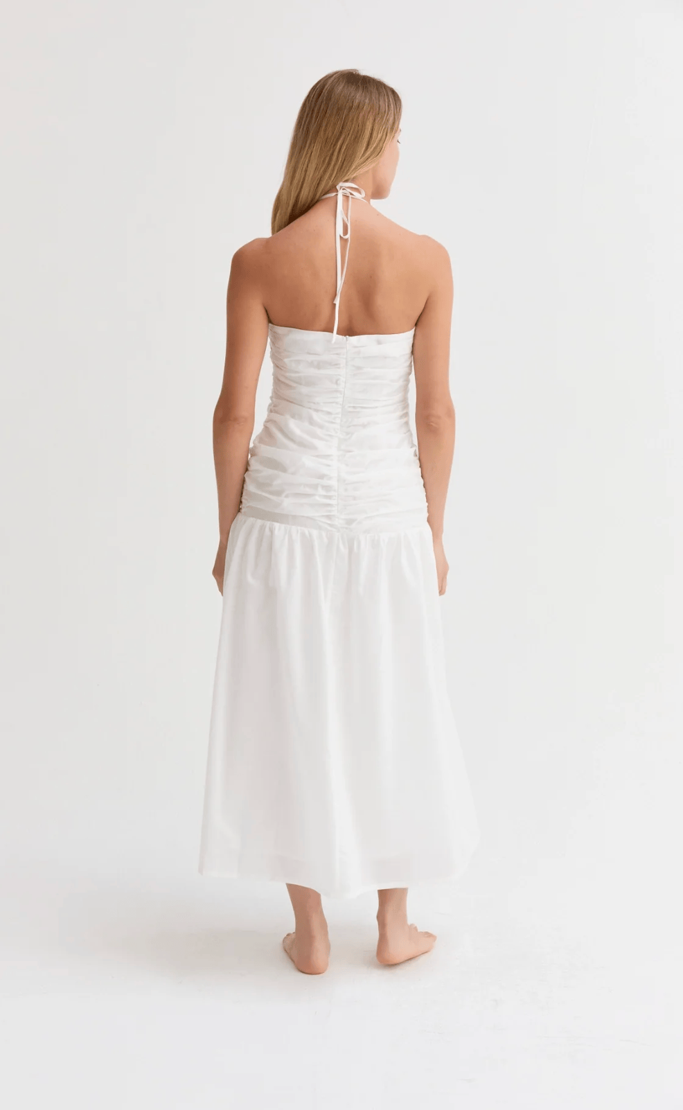 Rayna Shirred Halter Midi