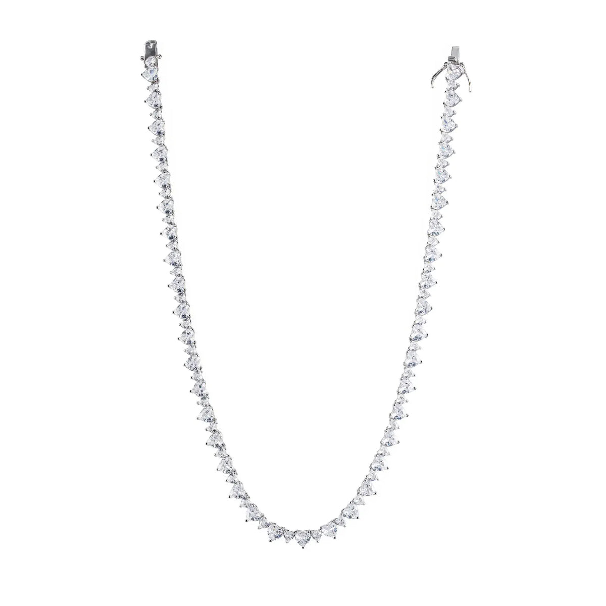 Silver Crystal Tennis Necklace