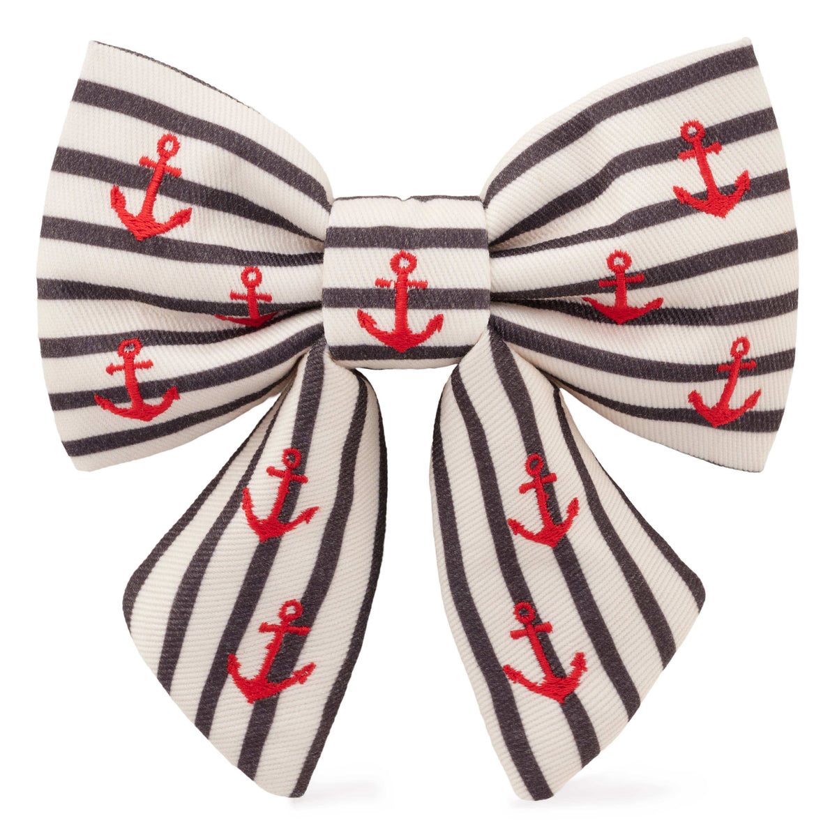 Anchor Embroidered Lady Dog Bow