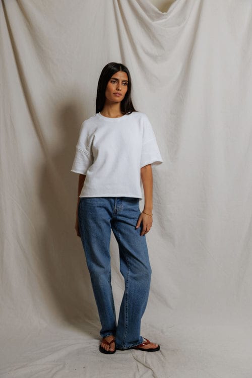 french terry short sleeve sweatshirt