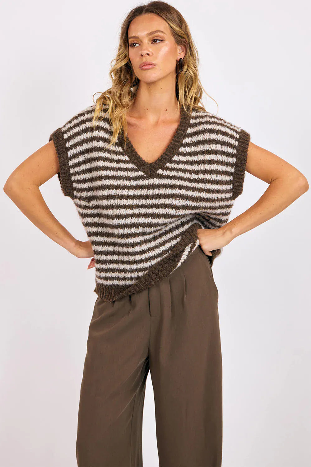 Chantal Stripe Sweater Vest