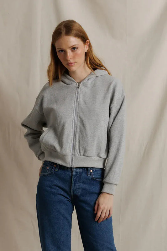 French Terry Cropped Zip
