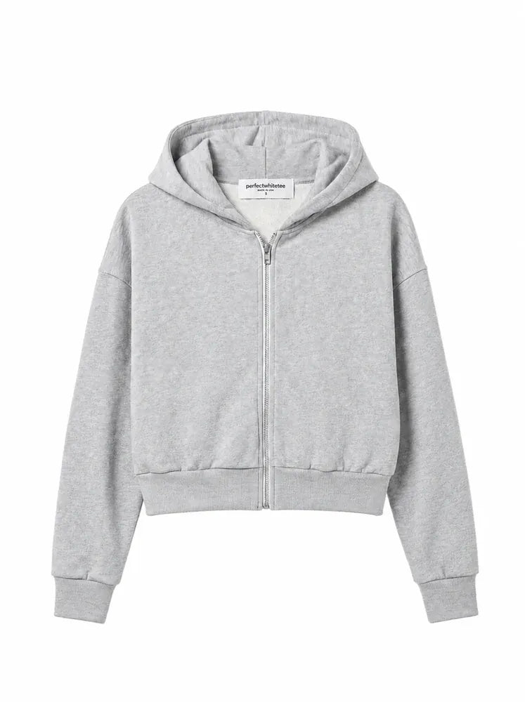French Terry Cropped Zip