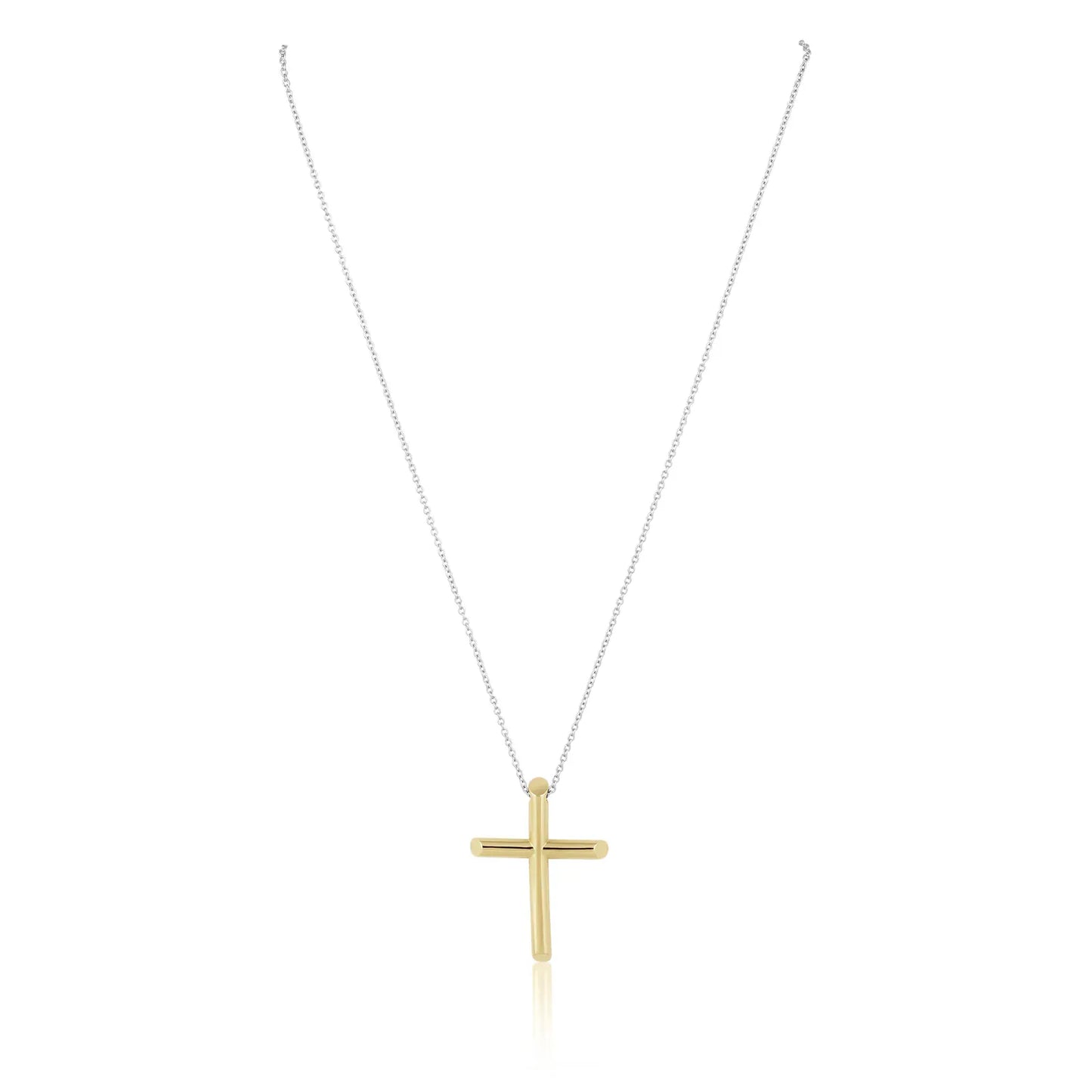 Two Tone Cross Necklace