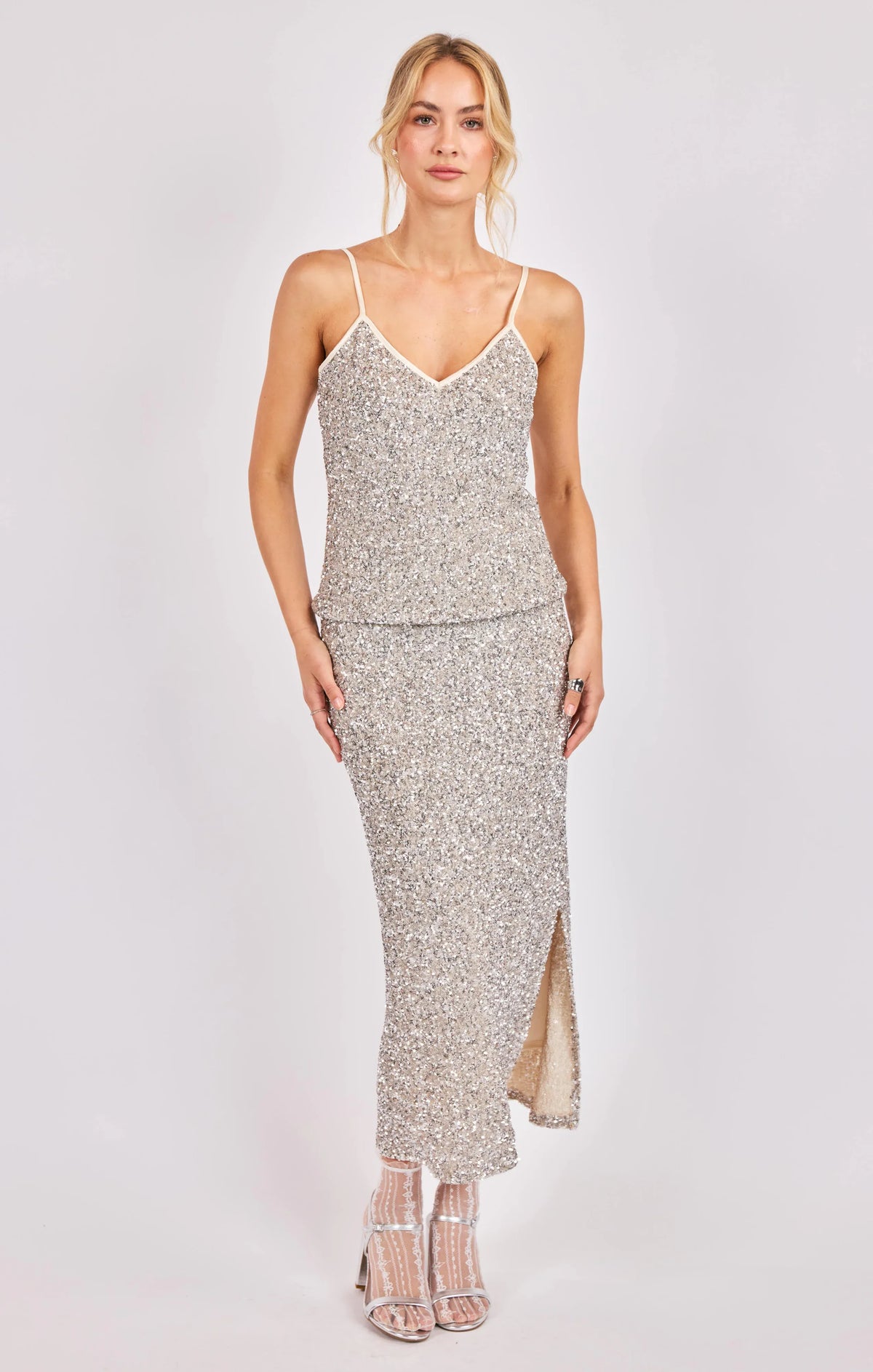 Luster Sequin Maxi Skirt